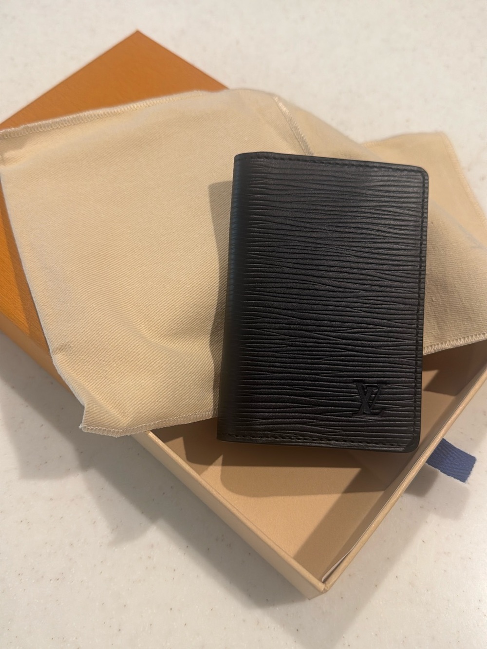 Louis Vuitton Black Epi Leather Passport Cover